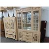 Image 1 : Oriental Painted Dining Table w/2 Leafs & 6 Chairs, Hutch, Armoire/TV Cabinet