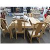 Image 4 : Oriental Painted Dining Table w/2 Leafs & 6 Chairs, Hutch, Armoire/TV Cabinet