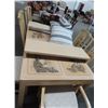 Image 7 : Oriental Painted Dining Table w/2 Leafs & 6 Chairs, Hutch, Armoire/TV Cabinet