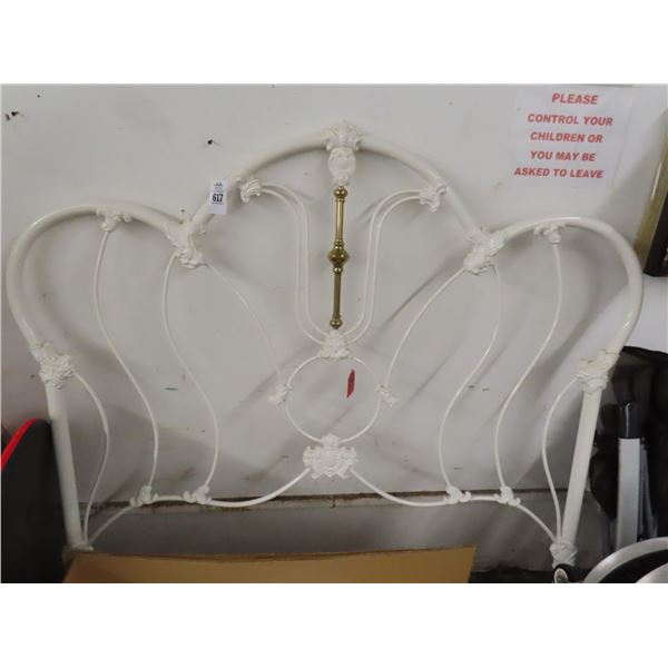White Ornate Iron Headboard