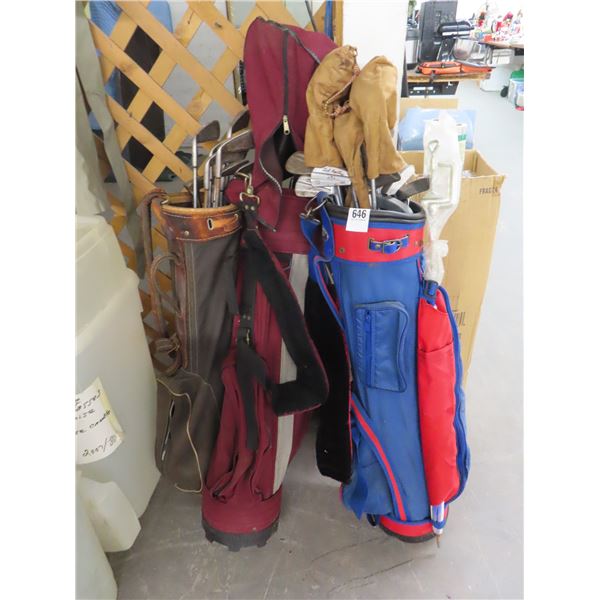 Lot of Asst. Golf Clubs and Bags