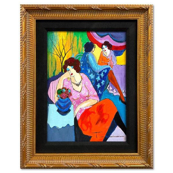 Itzchak Tarkay (1935-2012) "Quiet Afternoon" Original Mixed Media on Board