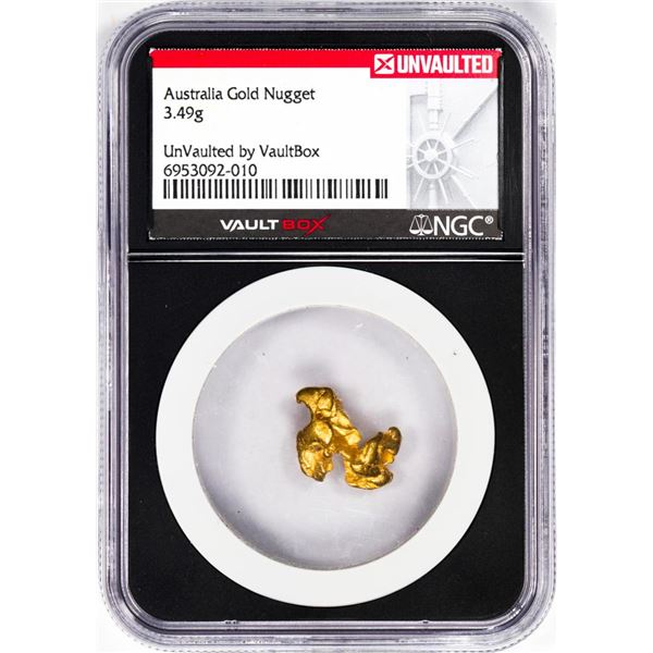 3.49 Gram Australia Gold Nugget NGC Vaultbox Unvaulted