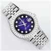 Image 2 : Rolex Mens Stainless Steel Blue Vignette Diamond Datejust Wristwatch