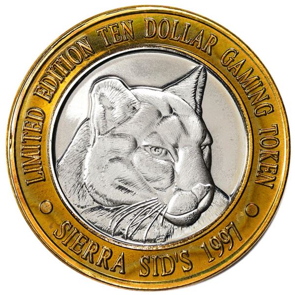 .999 Silver Sierra Sids Sparks, Nevada $10 Casino Limited Edition Gaming Token