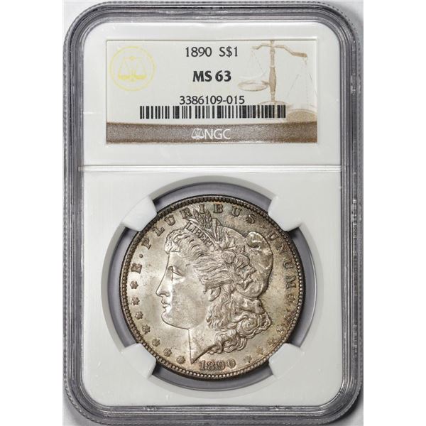 1890 $1 Morgan Silver Dollar Coin NGC MS63