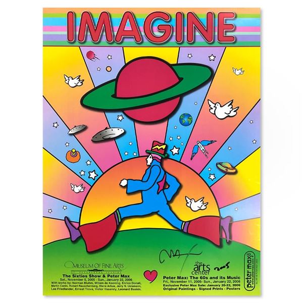 Peter Max "Imagine" Poster Poster on Paper
