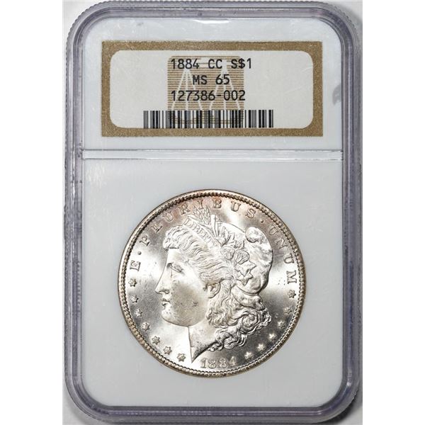 1884-CC $1 Morgan Silver Dollar Coin NGC MS65