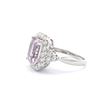 Image 3 : 14KT White Gold 4.18 ctw Kunzite and Diamond Ring