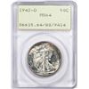 Image 1 : 1942-D Walking Liberty Half Dollar Coin PCGS MS64 Old Green Rattler