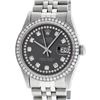 Image 1 : Rolex Mens Stainless Steel Dark Rhodium Diamond Datejust Wristwatch