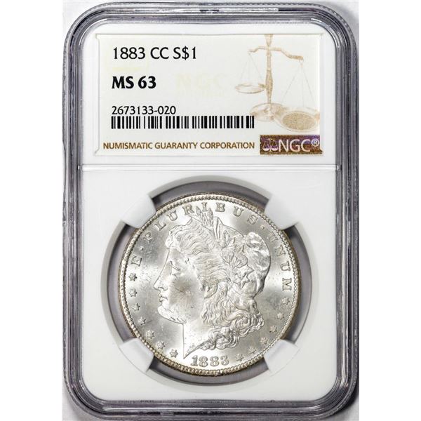 1883-CC $1 Morgan Silver Dollar Coin NGC MS63