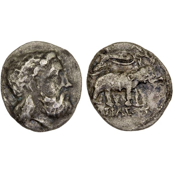 SELEUKID KINGDOM: Seleukos I Nikator, 312-281 BC, AR obol (0.52g), ca. 296/5 BC, VF