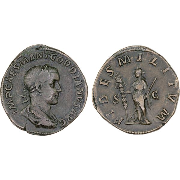 ROMAN EMPIRE: Gordian III, 238-244 AD, AE sestertius (21.95g), Rome, 238-239 AD, VF