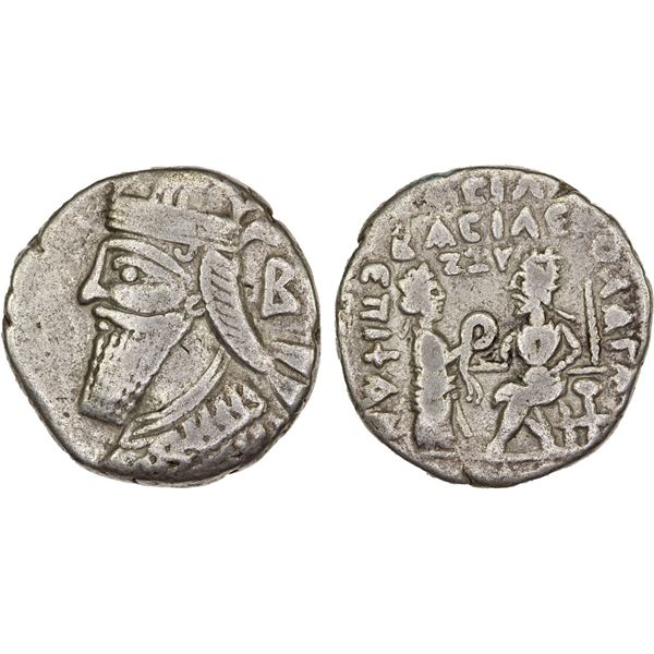 PARTHIAN KINGDOM: Vologases IV, 147-191 AD, BI tetradrachm (12.49g), Seleukeia on the Tigris, SE 466