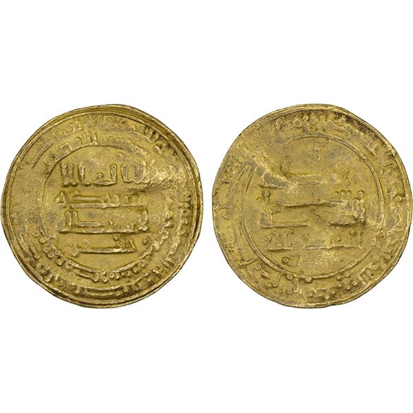 ABBASID: al-Mu'tamid, 870-892, AV dinar (4.25g), Misr, AH259, Fine