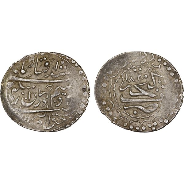 GANJA: Muhammad Hasan Khan, 1760-1780, AR abbasi (3.83g), Ganja, AH1182, XF