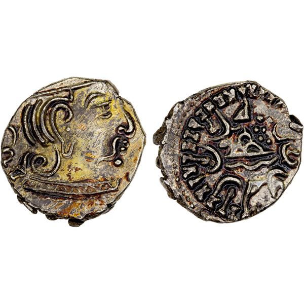 INDIA: WESTERN KSHATRAPAS: Svami Rudrasimha III, 388-415, AR drachm (2.07g), AU