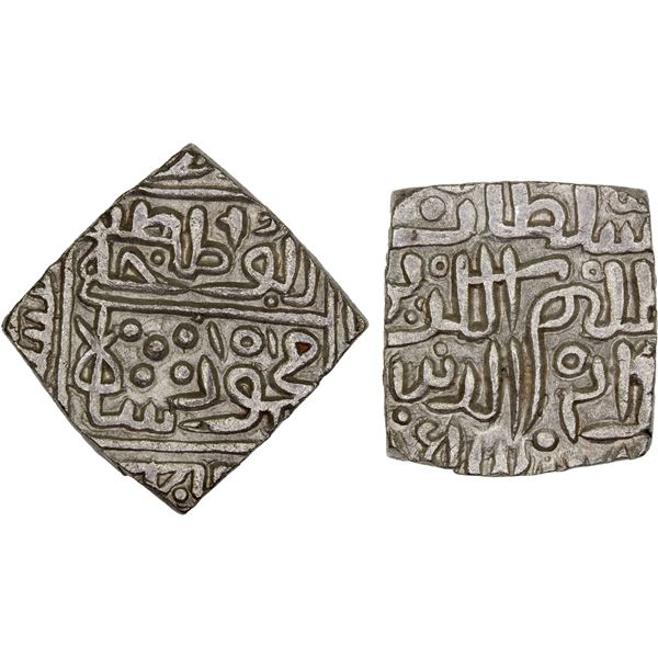 INDIA: MALWA: Mahmud Shah, 1436-1469, AR square tanka (1.75g) (Hadrat Shadiabad), AH851, XF