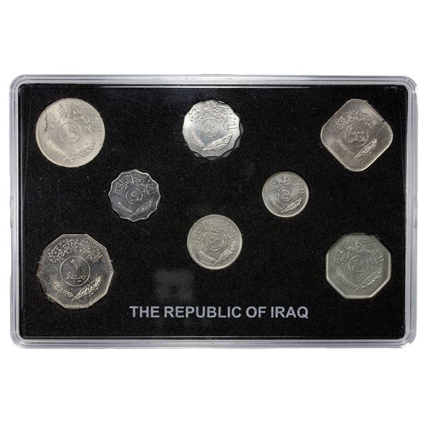 IRAQ: Republic, 8-coin UNC set, 1969-90