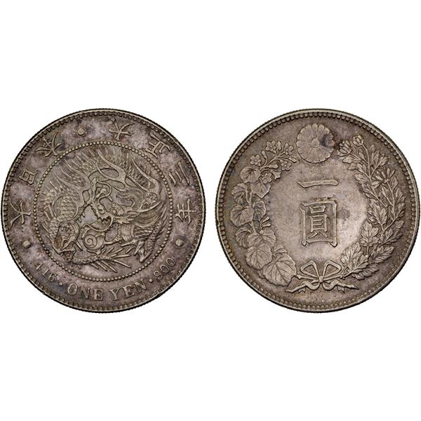 JAPAN: Taisho, 1912-1926, AR yen, year 3 (1914), AU