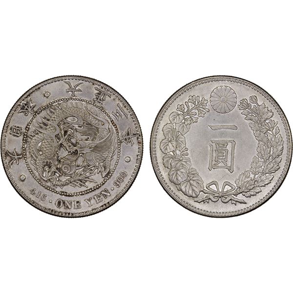 JAPAN: Taisho, 1912-1926, AR yen, year 3 (1914), XF-AU
