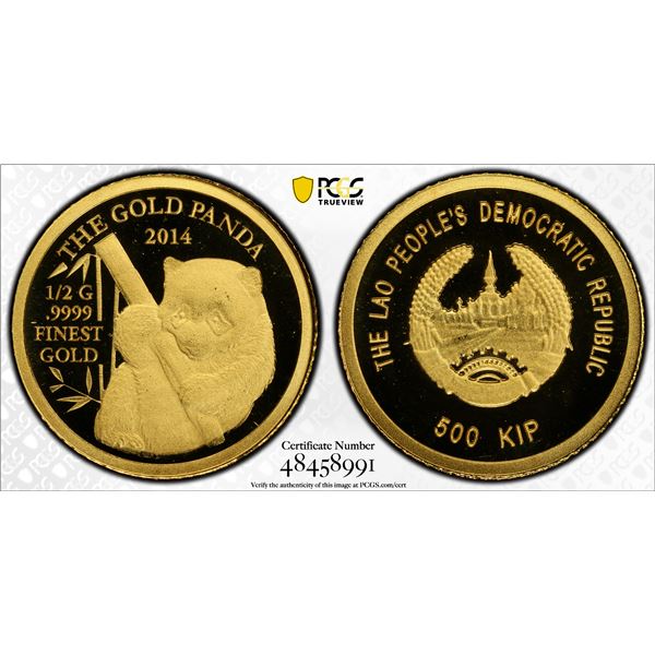 LAOS: People's Democratic Republic, AV 500 kip, 2014, PCGS PF69 Deep Cameo