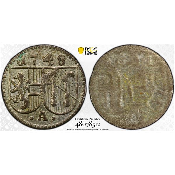 AUSTRIA: SALZBURG: Andreas Jakob, 1747-1753, BI pfennig, 1748, PCGS AU58