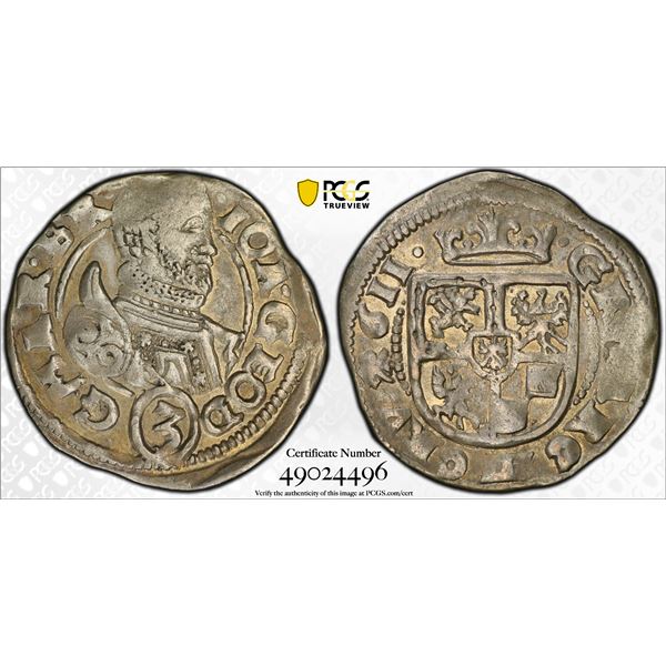AUSTRIA: SILESIA: Johann Georg, 1606-1621, AR 3 kreuzer, Jägerndorf, 1611, PCGS AU53