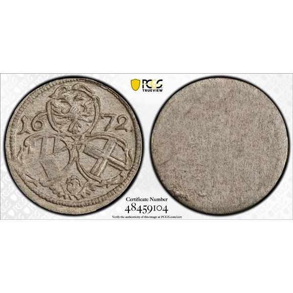 AUSTRIA: Leopold I, 1657-1705, AR 2 pfennig, Vienna, 1672, PCGS MS63