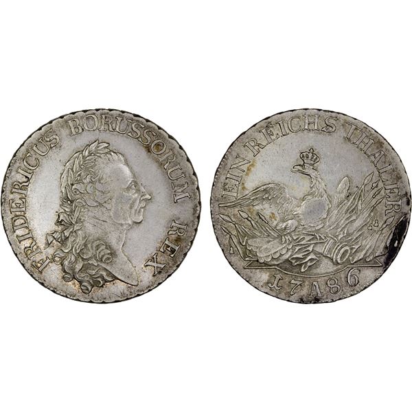 GERMANY: PRUSSIA: Friedrich II, der Große, 1740-1786, AR thaler, 1786-A, XF