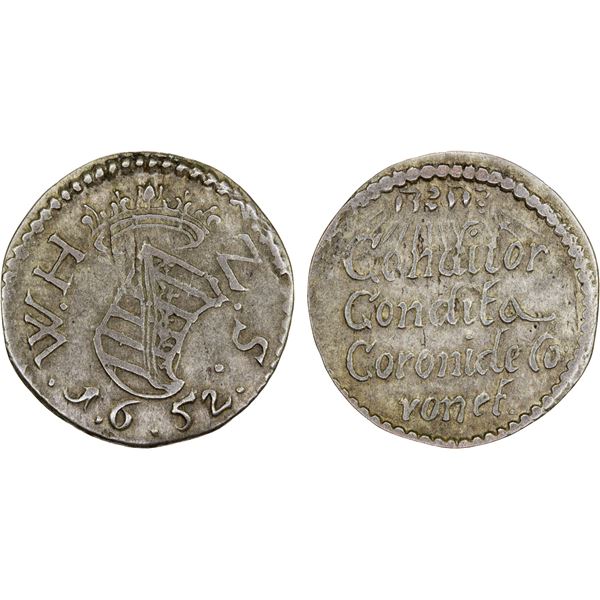 GERMANY: SAXE-WEIMAR: Wilhelm, 1641-1662, AR dreier, 1652, VF-XF