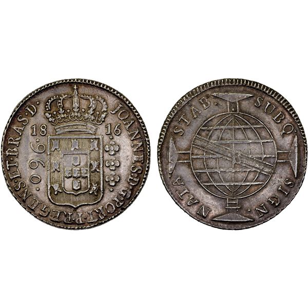 BRAZIL: Joao, Prince Regent, 1799-1818, AR 960 reis, XF-AU