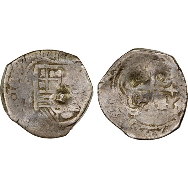 CHINA: CHOPMARKED COINS: MEXICO: Felipe IV, 1621-1665, AR cob 2 reales (6.12g), 16xx, Fine