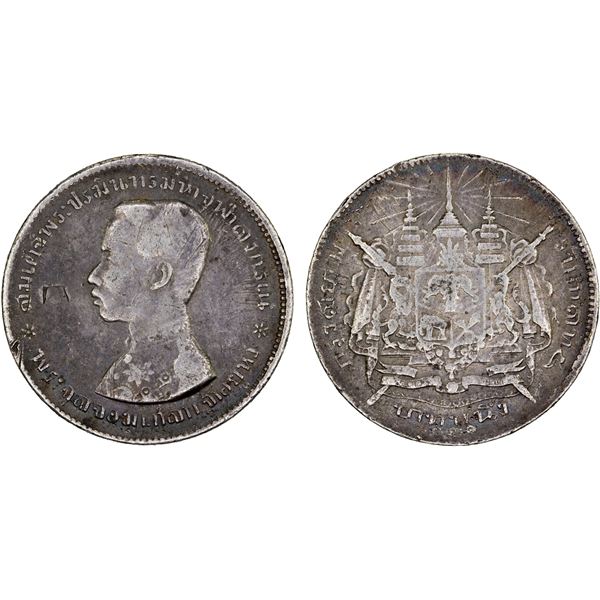 CHINA: CHOPMARKED COINS: THAILAND: Rama V, 1853-1910, AR baht, RS120 (1901), Fine