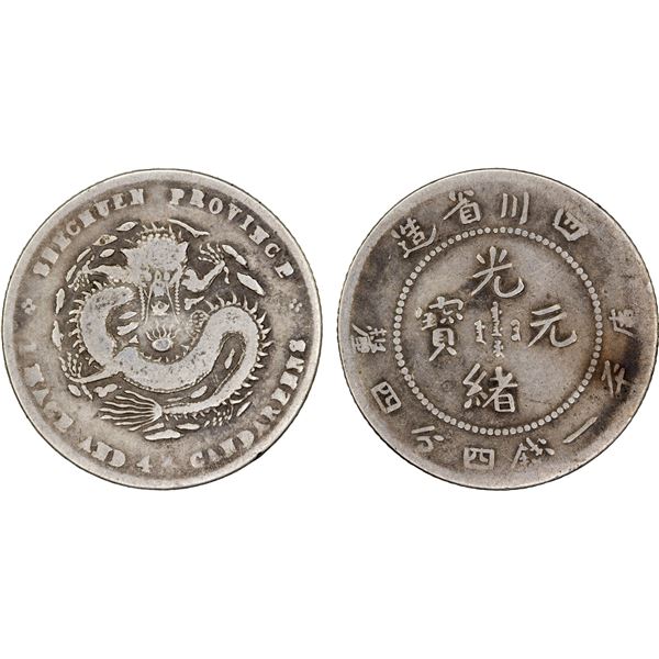 CHINA: SZECHUAN: Kuang Hsu, 1875-1908, AR 20 cents, Chengdu, ND (1901-08), Fine