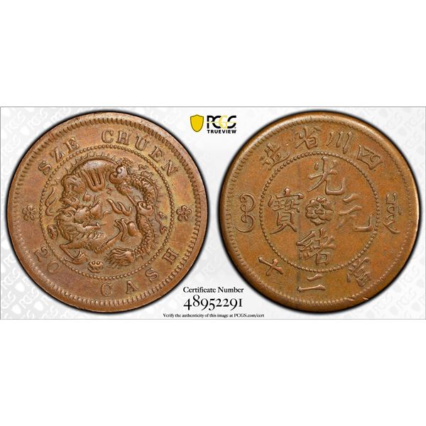 CHINA: SZECHUAN: Kuang Hsu, 1875-1908, AE 20 cash, ND (1903-05), PCGS AU details