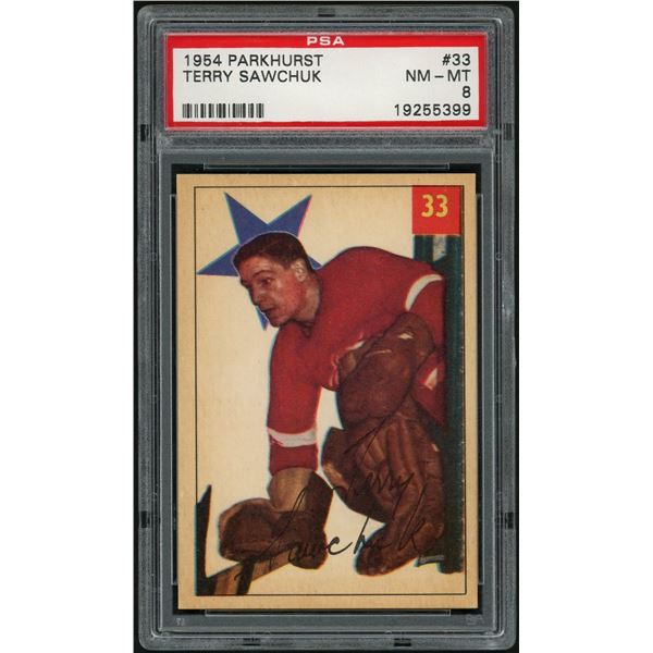 1954-55 Parkhurst #33 Terry Sawchuk (PSA 8)