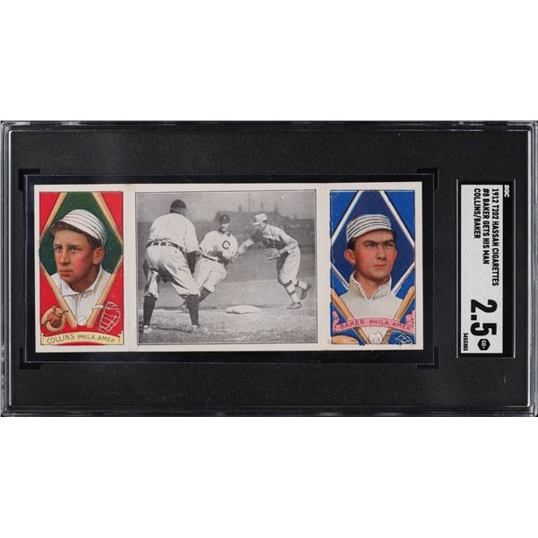 1912 T202 Eddie Collins/Home Run Baker (SGC 2.5)