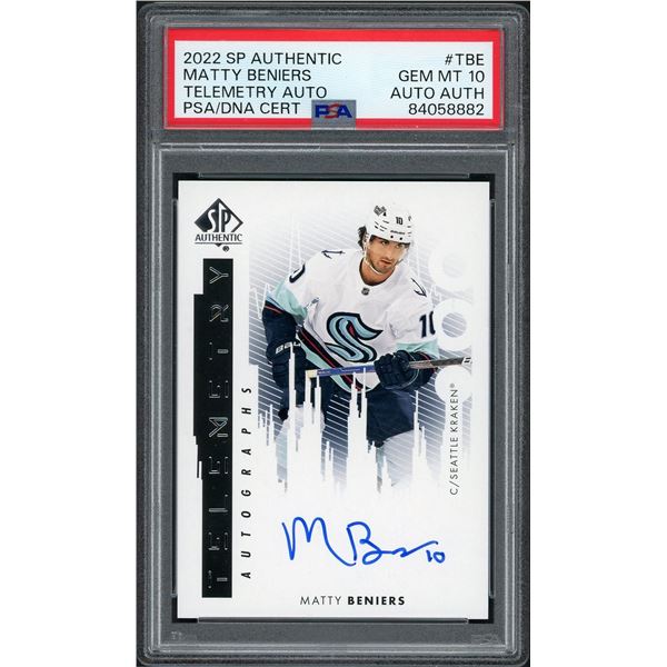 2022 SP Authentic Matty Beniers Telemetry autograph - PSA 10