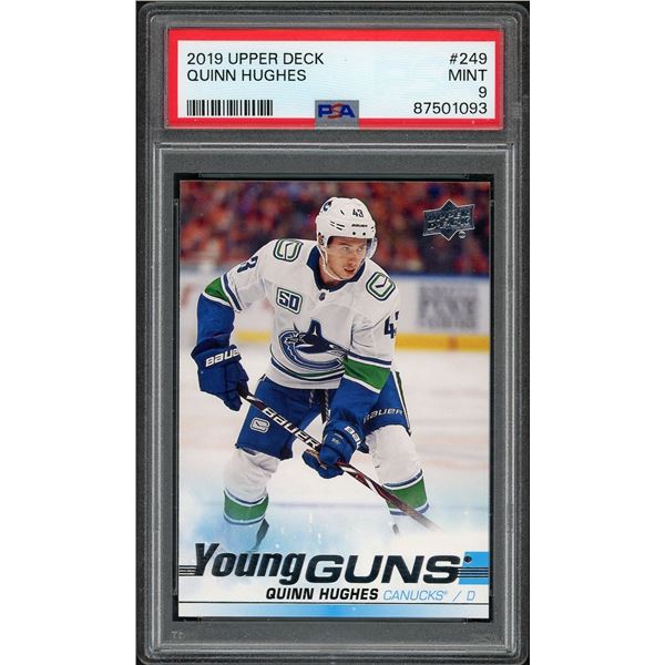 2019 Upper Deck Young Guns Quinn Hughes - PSA 9