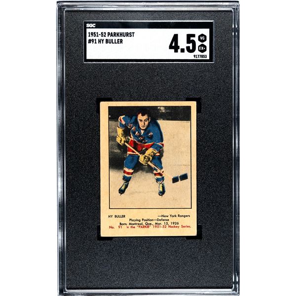 1951-52 Parkhurst #91 Hy Buller RC (SGC 4.5)