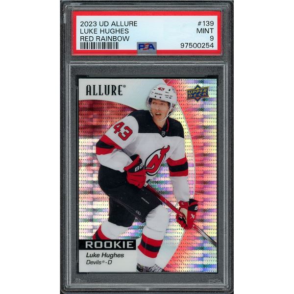 2023 Upper Deck Allure Luke Hughes Red Rainbow - PSA 9