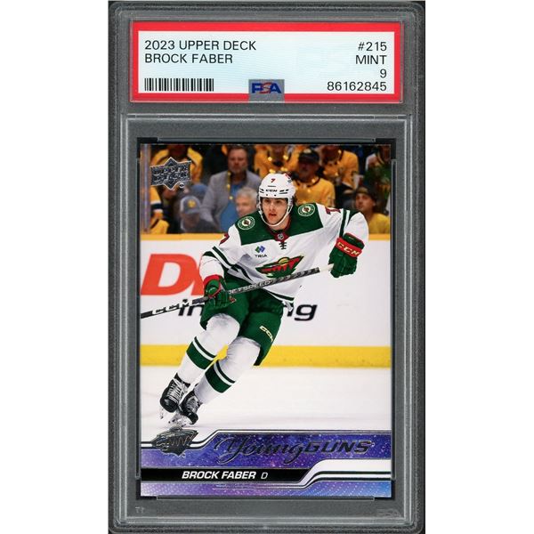 2023 Upper Deck Young Guns Brock Faber - PSA 9