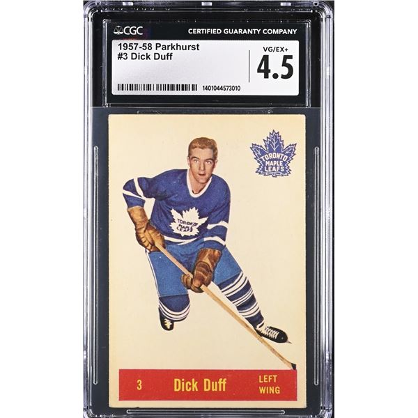 1957-58 Parkhurst #T3 Dick Duff (CGC 4.5)