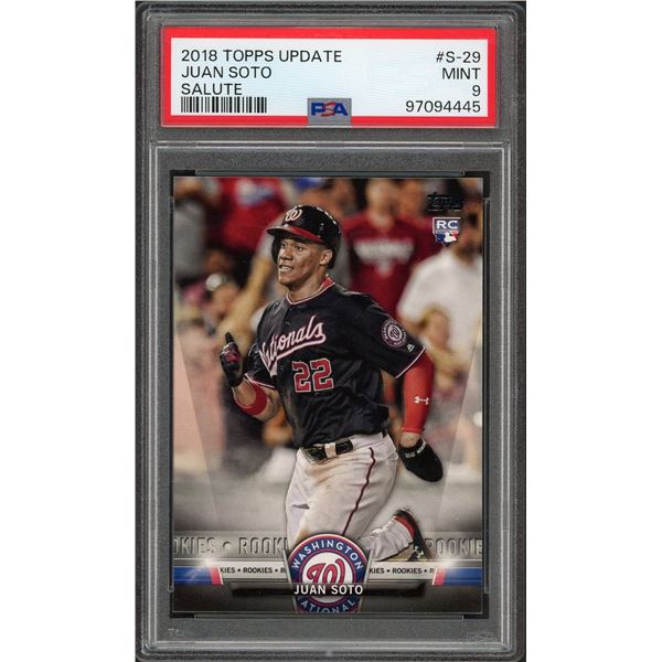2018 Topps Update Juan Soto Salute Rookie - PSA 9