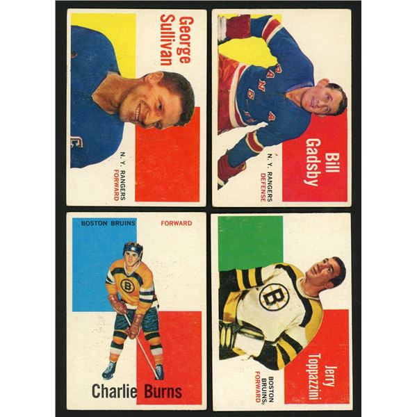 Lot of 8 x 1960-61 Topps Hockey Cards (HOF)