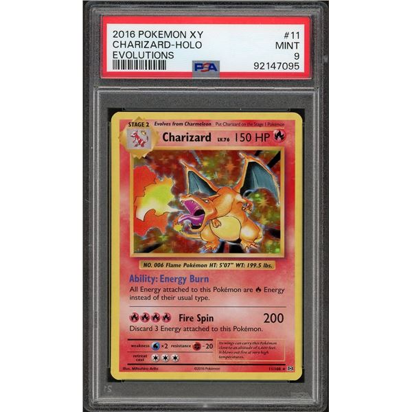 2016 Pokémon Charizard Holo - XY Evolutions - PSA 9