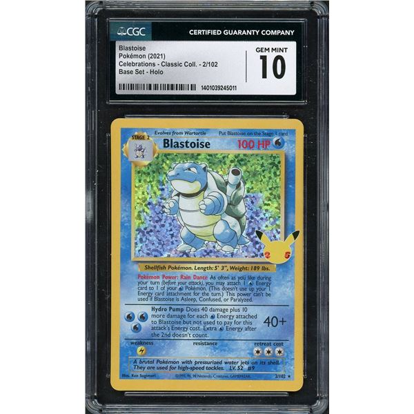 2021 Pokémon Blastoise - Celebrations classic collection - CGC 10