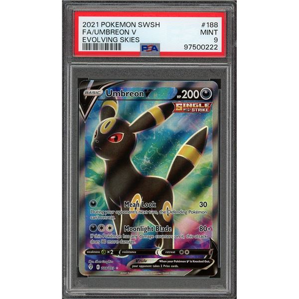 2021 Pokémon Umbreon V full art - Evolving Skies - PSA 9
